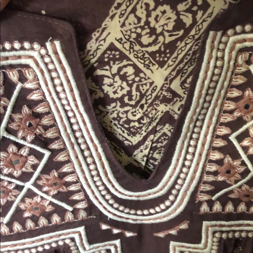 BOHO STYLE BROWN & CREAM DRESS - Picture 5 of 8